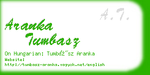 aranka tumbasz business card